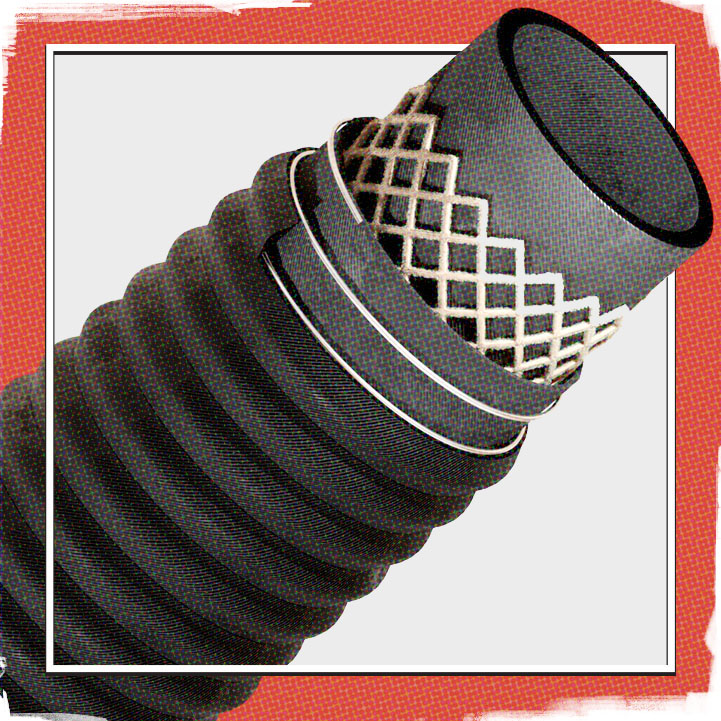 Computer render of a rubber marine hose.